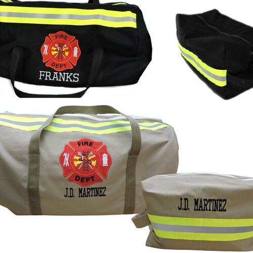 Firefighter Overnight Duffel Bag Personalized Firefighter Etsy