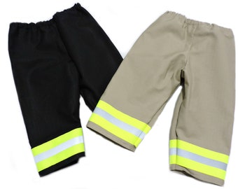 Firefighter Toddler or Baby Boy Pants Halloween Costume, Fireman Turnout Bunker Gear Look