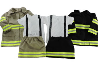 Personalized Firefighter Toddler Outfit and Turnout Jacket, Halloween Costume