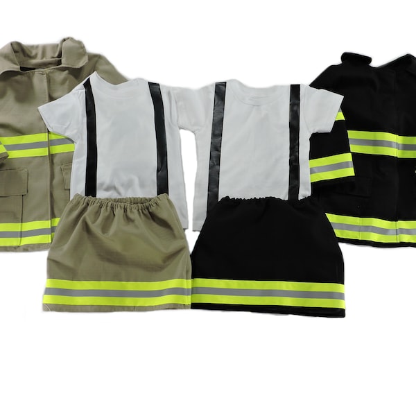 Personalized Firefighter Toddler Outfit and Turnout Jacket, Halloween Costume