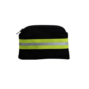 Firefighter Charge Purse Black fabric and yellow reflective tape