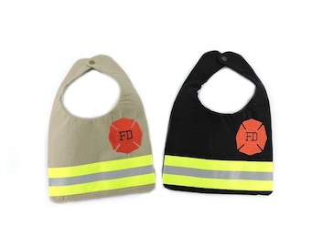 Firefighter Baby Bib, Personalized baby shower gift