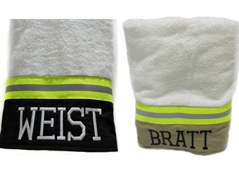 Firefighter Personalized Bath towel, Firefighter gift, Graduation gift, fire station, firefighter towel, bunker gear, turnout gear, FFG012