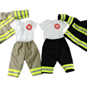 Firefighter Baby Boy Outfit, & Jacket, New Baby Shower Gift, Just Like Daddy Fireman Halloween Costume, Newborn Baby Photo Prop, Bunker Gear