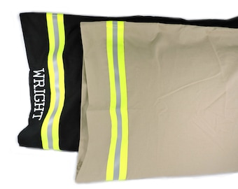 Firefighter Personalized Embroidered Pillowcase, Firefighter Gift gift for him, Firefighter wedding gift, groomsmen, housewarming FFG005
