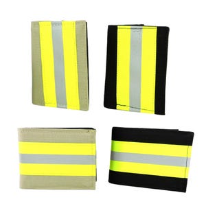 Firefighter Wallet gift for him, RFID Bi-fold OR Tri-Fold wallet, Firefighter Christmas, Groomsmen Gift, bunker gear look, can add a name
