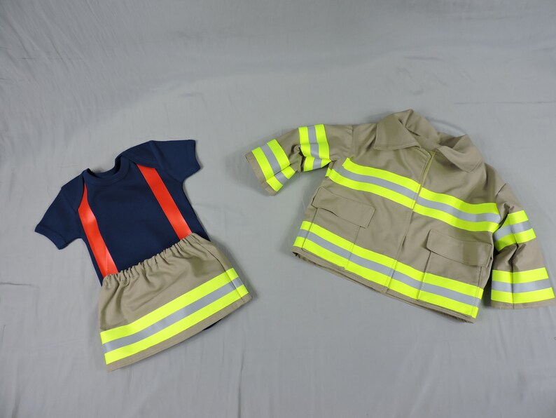 Firefighter Baby Girl Outfit And Jacket Name Option Etsy