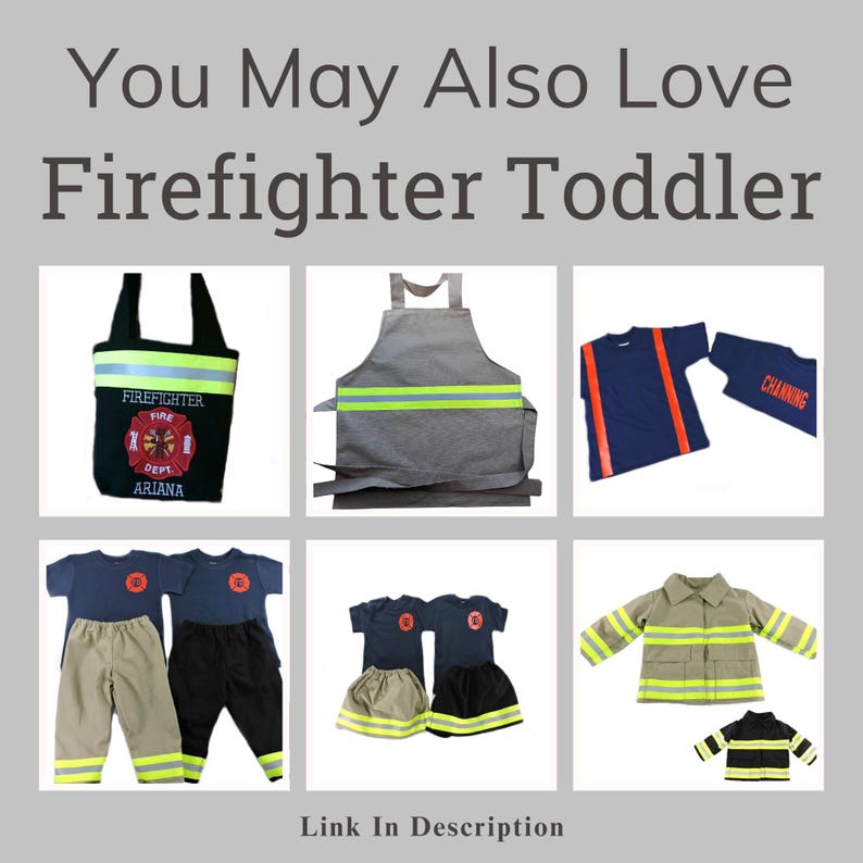 Firefighter Toddler Girl Outfit, Personalize Fireman Halloween Costume image 6