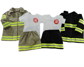 Firefighter Toddler Outfit and Jacket, Personalized Birthday Outfit, Fireman Halloween Costume