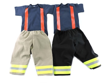 Firefighter Baby Boy Outfit, Newborn Baby Shower Gift, Fireman Coming Home Outfit, Halloween Costume, Bunker Gear Look, Gender Reveal Outfit