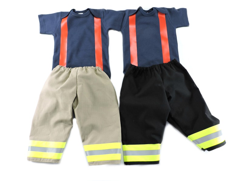 Firefighter Baby Boy Outfit Newborn Shower Gift Fireman Coming Home Costume Bunker Gear Look Gender Reveal