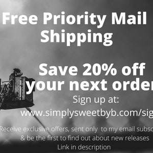 Save 20% now sign up for email list at www.simplysweetbyb.com/signup