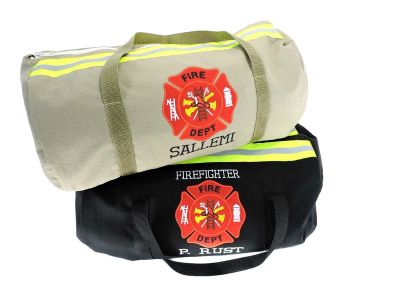Firefighter Overnight Duffel Bag Personalized Firefighter Etsy