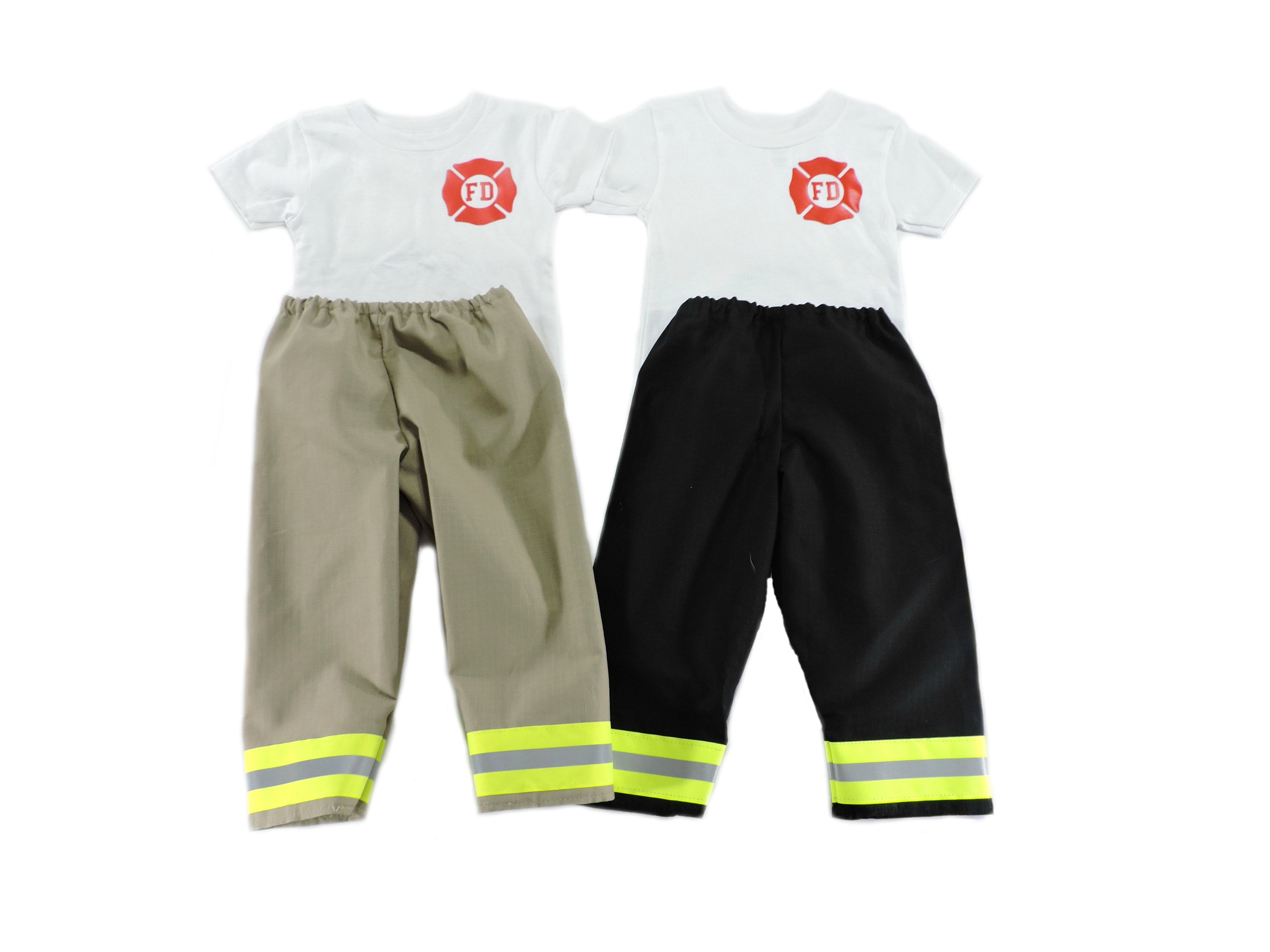 Firefighter Toddler Boy Outfit, option to Personalize the Shirt, Firefighter Halloween Costume, Turnout Gear Look, Bunker Gear Look