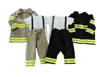 Firefighter Toddler Outfit with Jacket,  Personalized Fireman Halloween Costume