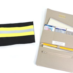 Cartera de tela de bombero de tres pliegues para mujer, estilo de equipo de protección contra búnkeres, regalo para esposa de bombero, regalo personalizado de bombero, FFW003