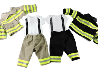 Firefighter Baby Boy Outfit and Jacket, Personalized Fireman Halloween costume