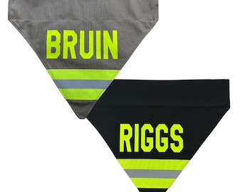 Firefighter Reflective Dog Bandana, Personalized Bandana, Firefighter gift for dog lover