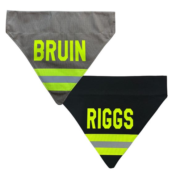 Firefighter Reflective Dog Bandana, Personalized Bandana, Firefighter gift for dog lover
