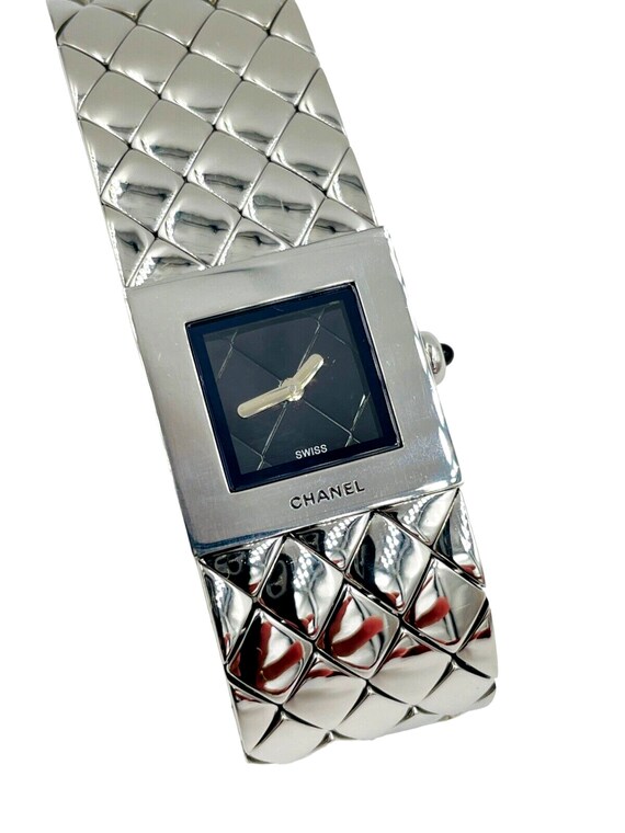 Chanel Matelasse Reloj de pulsera de cuarzo para mujer Reloj de acero inoxidable Edredon negro Etsy Mexico