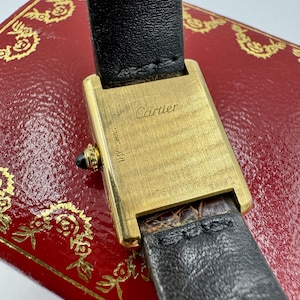 Cartier Tank Louis 18k Gold Watch Deployment Clasp Manual Wind