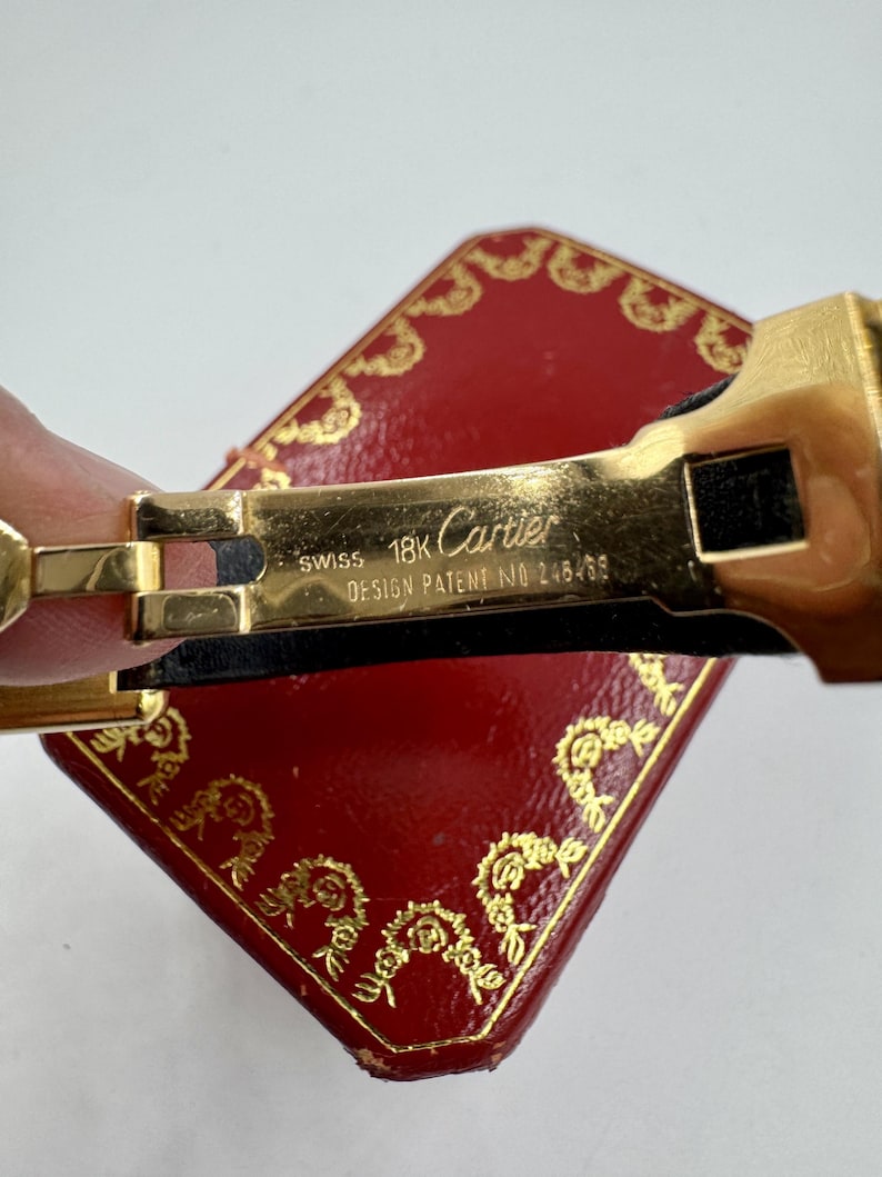 Cartier Tank Louis 18k Gold Watch Deployment Clasp Manual Wind
