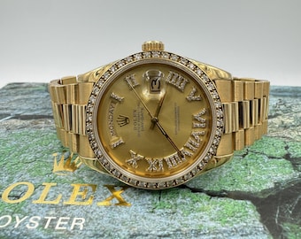 Rolex Presidential Day Date 18038 18k Diamond Dial and Bezel