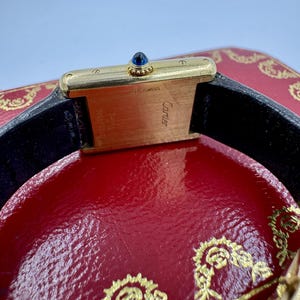 Cartier Tank Louis 18k Gold Watch Deployment Clasp Manual Wind