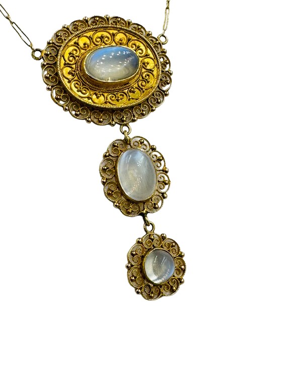 Victorian French 18k yellow Gold Moonstone Drop f… - image 6