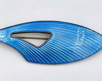 Denmark VB Rudolf Billing Sterling Silver Enamel Modernist Pin Brooch