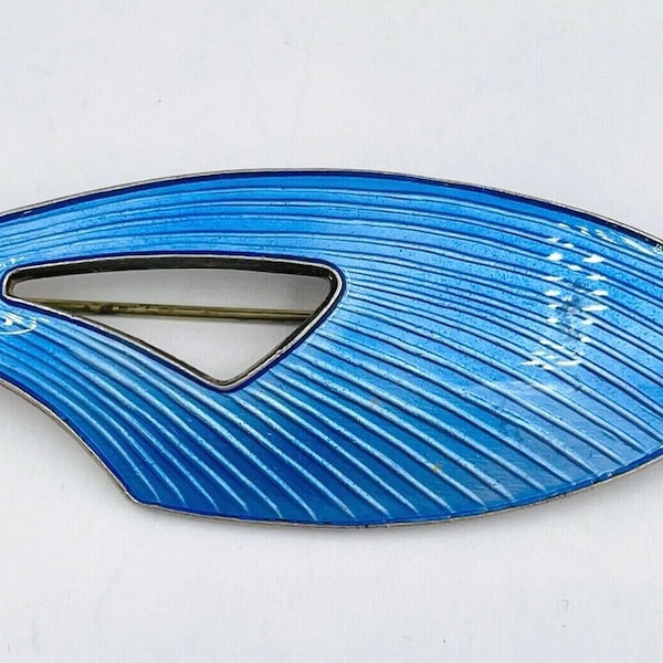 Denmark VB Rudolf Billing Sterling Silver Enamel Modernist Pin Brooch