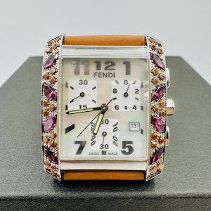 Limited Edition Fendi Orologi Watch Citrine and Garnets