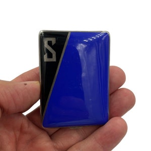 Antique W. Neale & Son LTD English Sterling Silver Blue Black Enamel Case Box