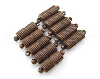 HA12070 Packet of 4 x Antique Gold Plated Brass 4 x 16mm Magnetic Clasps Charming Beads