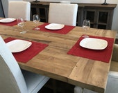 6 Pk - Red Hemstitch Placemats - 14 quot x 20 quot - 55 45 Linen Cotton Blend - Ladder Hemstitched Cloth Place Mats - Embroidery Monogram Supplies