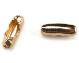 #6 Connector Links 100 Ball Chain Clasps Gold For 3.2mm Chains