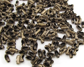 500 Ball Chain Clasps #3 Connector Links For 2.4mm Chains Antique Copper