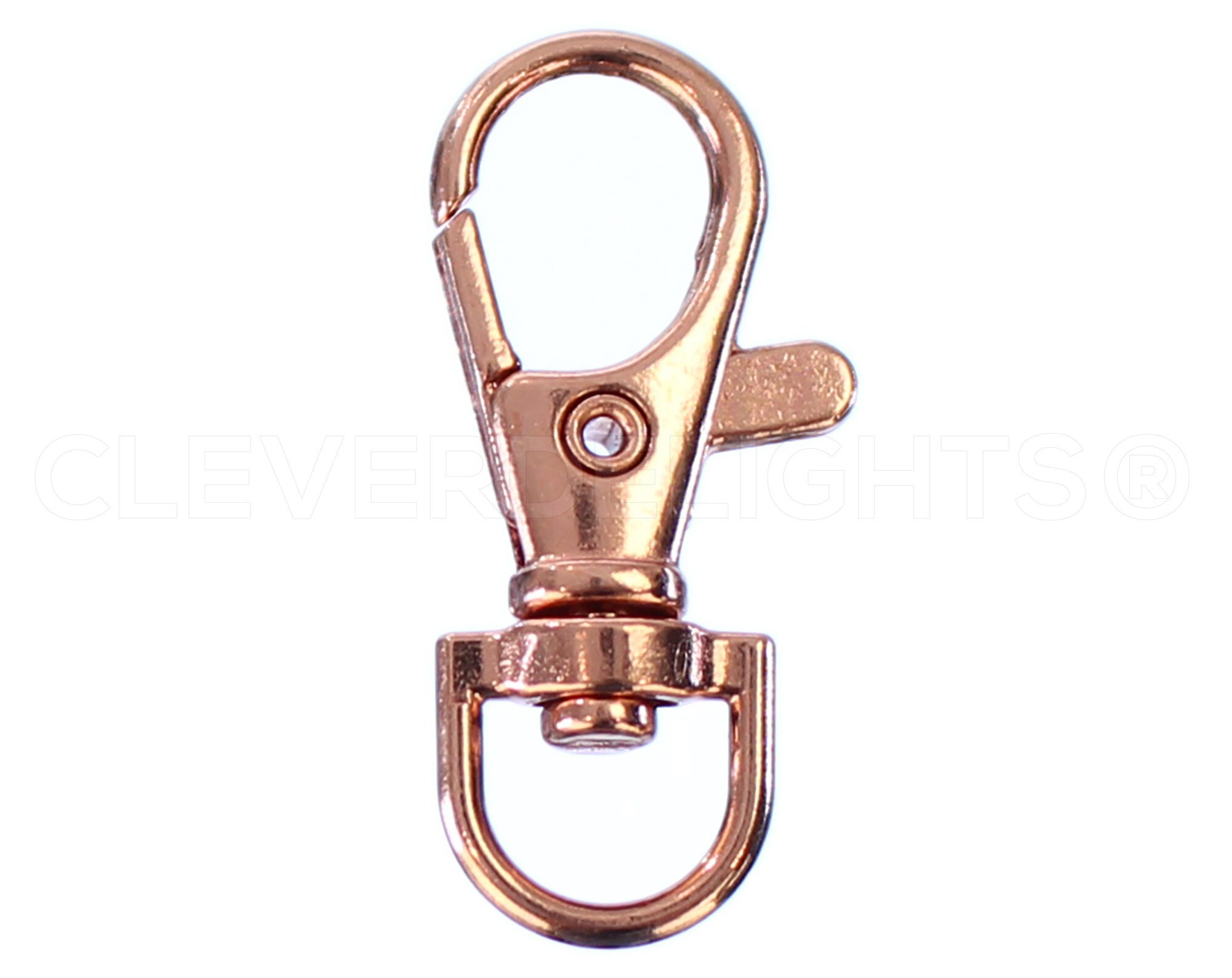 50 Sets 1.5 Swivel Lanyard Snap Hooks 1 3/16 Key Rings Rose Gold Color for  ID Card Keychain Rotating Lobster Clasp 