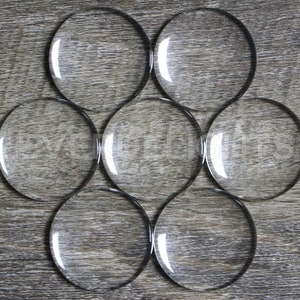 50 Pack 30mm 1 3/16 Round Glass Cabochons Clear Transparent Round Solid Glass Magnifying Cabs 1 3/16 Inch image 1