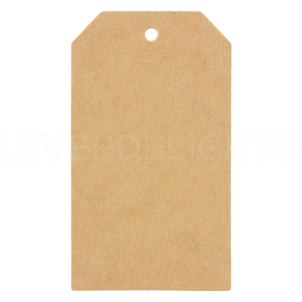 100 Pack - 2" x 3.5" Kraft Brown Price Tags - Paper Gift Tags - 3 1/2 Inch Hang Tag - 4mm Hole - Luxurious 350gsm Paper Stock