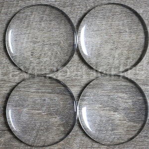 5 Pack 50mm 2 Round Glass Cabochons Clear Transparent Round Solid Glass Magnifying Cabs 2 Inch image 1