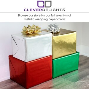 Metallic Red Wrapping Paper - 30" x 25Ft - JUMBO Roll - 62.5 Sq Ft Per Roll - Professional Gift Wrap Paper - Glossy Foil-Like Shine image 5