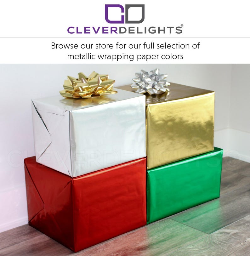 Metallic Red Wrapping Paper - 30" x 25Ft - JUMBO Roll - 62.5 Sq Ft Per Roll - Professional Gift Wrap Paper - Glossy Foil-Like Shine image 5
