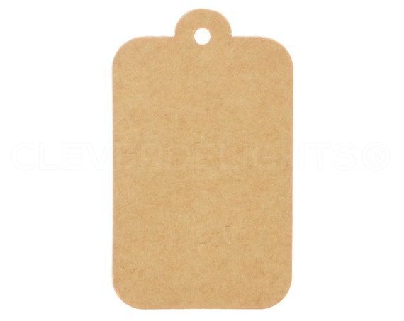 100 Gift Tags 3 X 1.75 Round Top Kraft Paper Gift Tag Large Brown