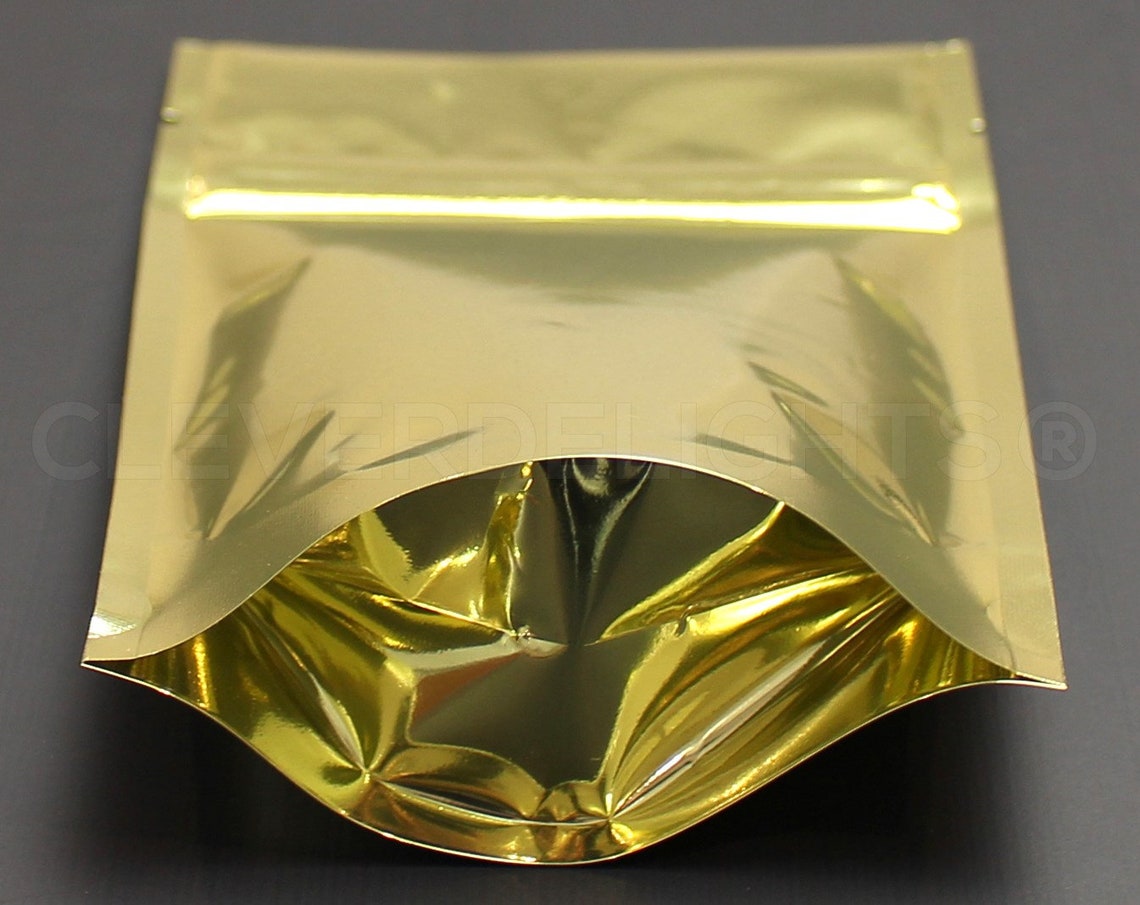 100 Gold Stand up Pouches 2oz 4 X 6 X 2 Etsy