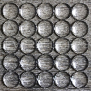 100 Pack 12mm 1/2 Round Glass Cabochons Clear Transparent Round Solid Glass Magnifying Cabs 1/2 Inch image 1