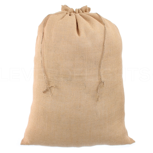 2 Pack - 18x24 Large Burlap Bags - Natural Rustic Burlap Bags with Natural Jute Drawstring - Gunny Sack Bag - 18" x 24"