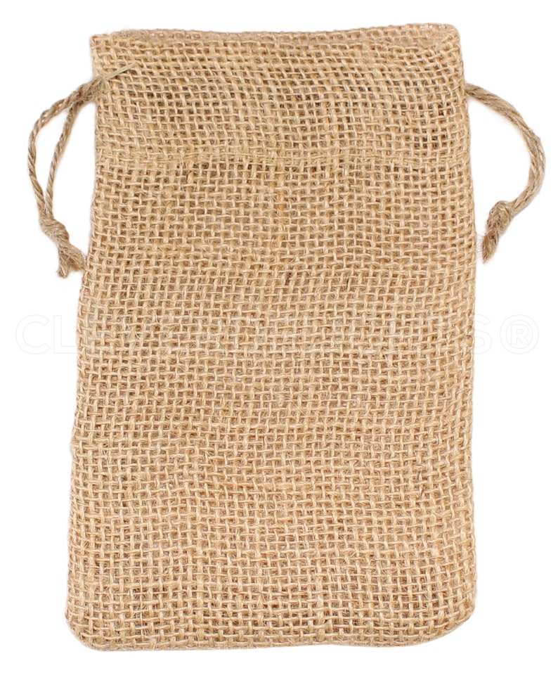 25 Pack 4 x 6 Burlap Bags Natural Rustic Burlap Bags with Natural Jute Drawstring for Showers Weddings Parties Receptions 4x6 image 2