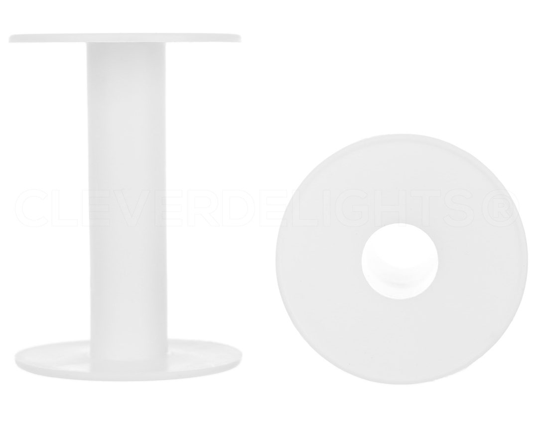 32-Pack 2 Inch White Plastic Empty Spools For Thread, Cord, Chain, Or Wire