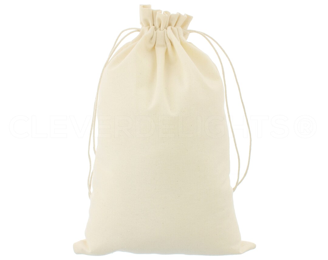 CleverDelights Cotton Bags - 8 x 12 - 25 Pack - Premium Muslin